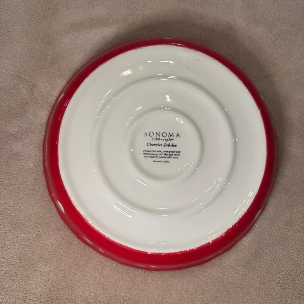 Cherries Jubilee Pie Baking Dish Scalloped Retro Cottagecore Cherry Baker 10